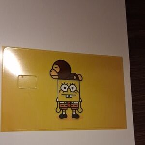 Yellow Sponge Character  Debit Sticker Card